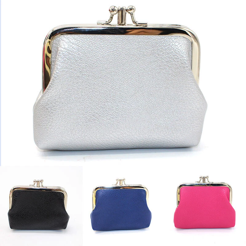 Women Coin Purse with Clasp Change Pouch Small Coin Wallet Canvas Lady Handbag