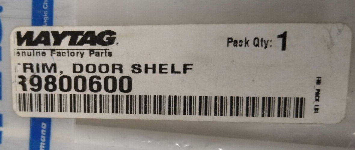 Maytag Refrigerator Door Shelf Trim R9800600 White eBay