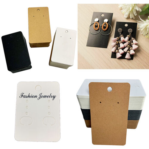 US 200 Pack Earring Card Holder Black Earring Display Cards Ear Studs Jewelry - Picture 1 of 18