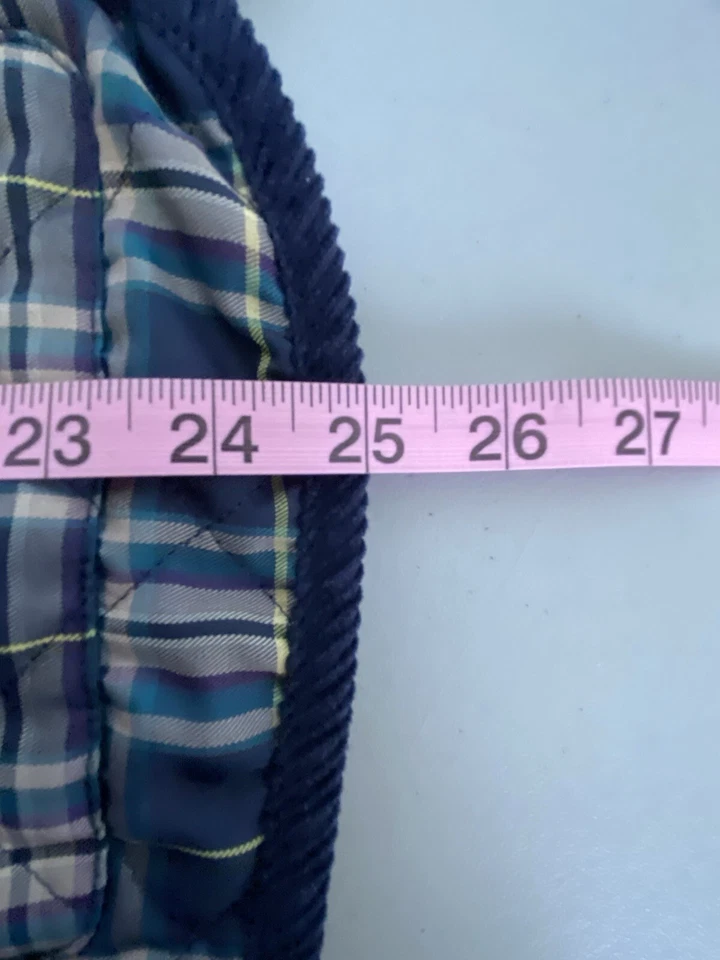 Chaleco acolchado para mujer Croft Barrow talla XL azul a cuadros bolsillos con cremallera completa ajustables Foto 4 de 4