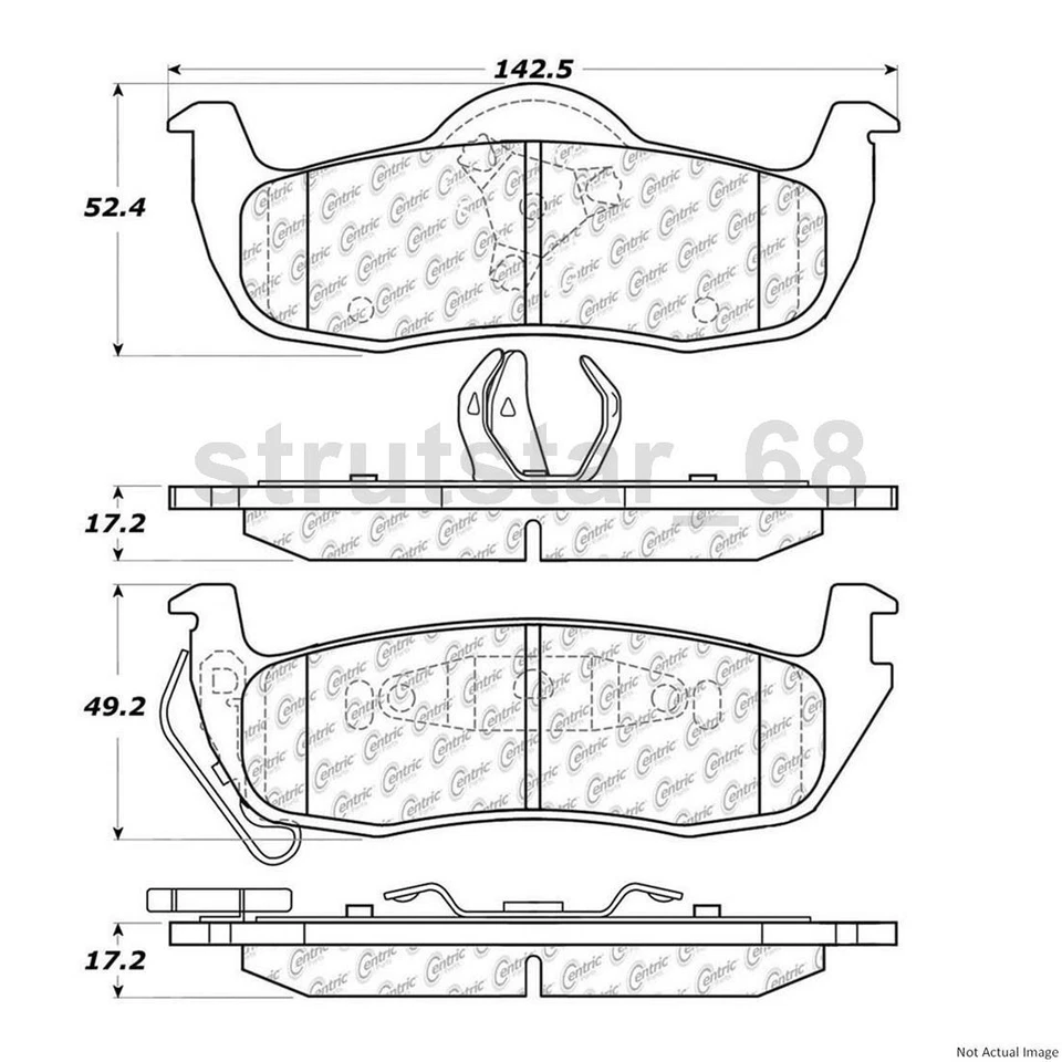 Juego de pastillas de freno de disco Centric Parts 2 piezas delanteras traseras para Jeep Commander 2006-2010 Foto 4 de 4