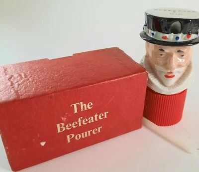 BEEFEATER GIN VINTAGE CERAMIC ADVERTISING POURER NEW OLD STOCK NEW BOX 3.5X2X2" - Image 1 of 4