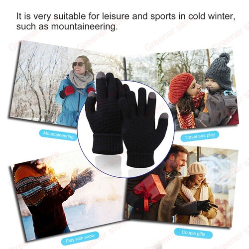 Smart Touch Screen Gloves Unisex Winter Warm Telefingers Knit Full Finger Mitten - Picture 7 of 20