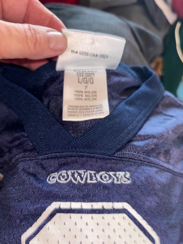 Vintage Dallas Cowboys Troy Aikman Boys Puma Football Jersey Youth 7 Blue - Picture 3 of 3