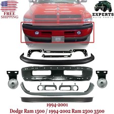 Front Primed Bumper Kit Fog Bracket For 1997-2002 Dodge Ram 1500-3500