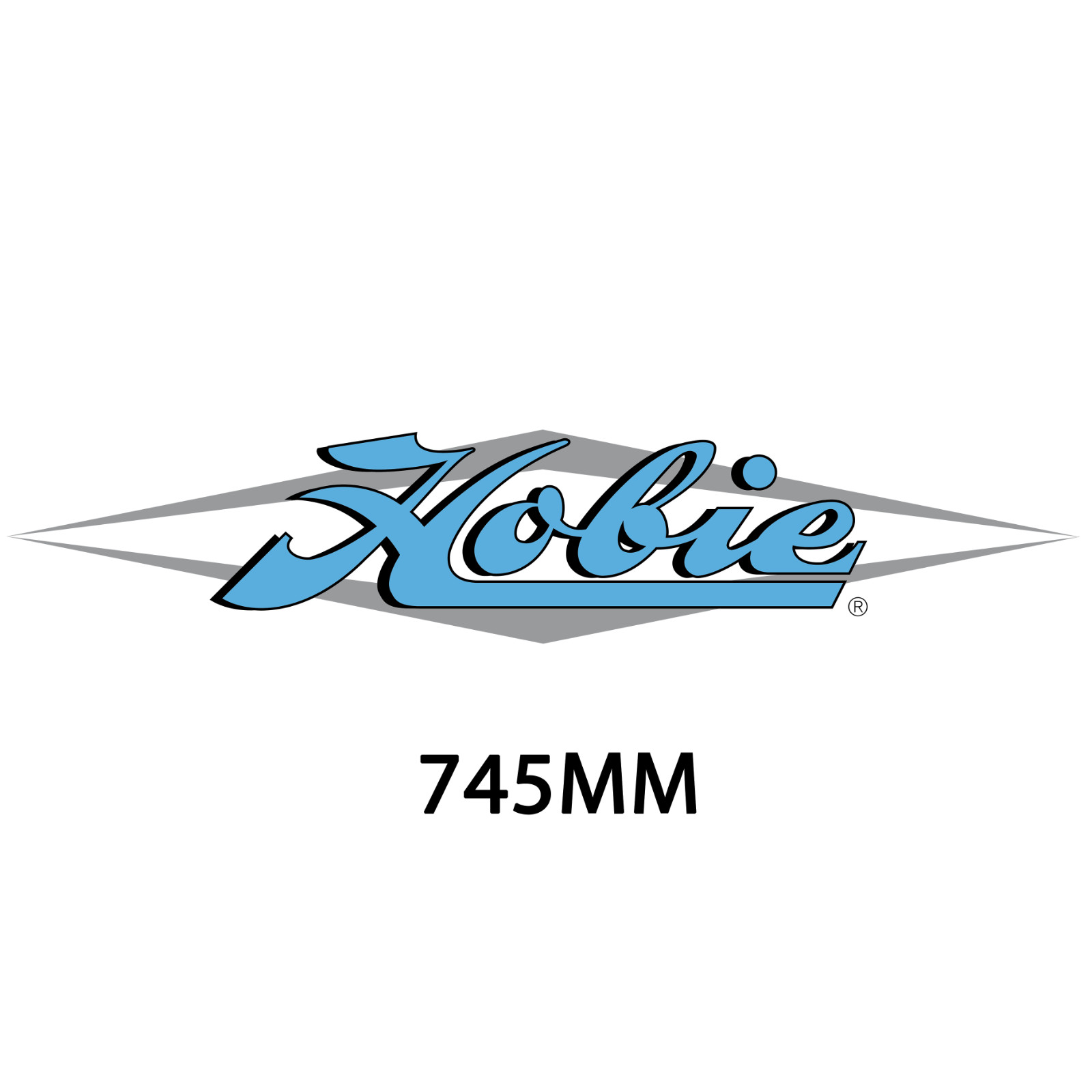 Sticker Hobie Cat logo diamant bleu et gris 745mm grand autocollant vinyle pour coque de catamaran