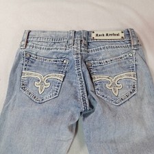 Rock Revival Jeans Womans 27 Ella Capri Grunge Street Embroidery Buckle 27x23