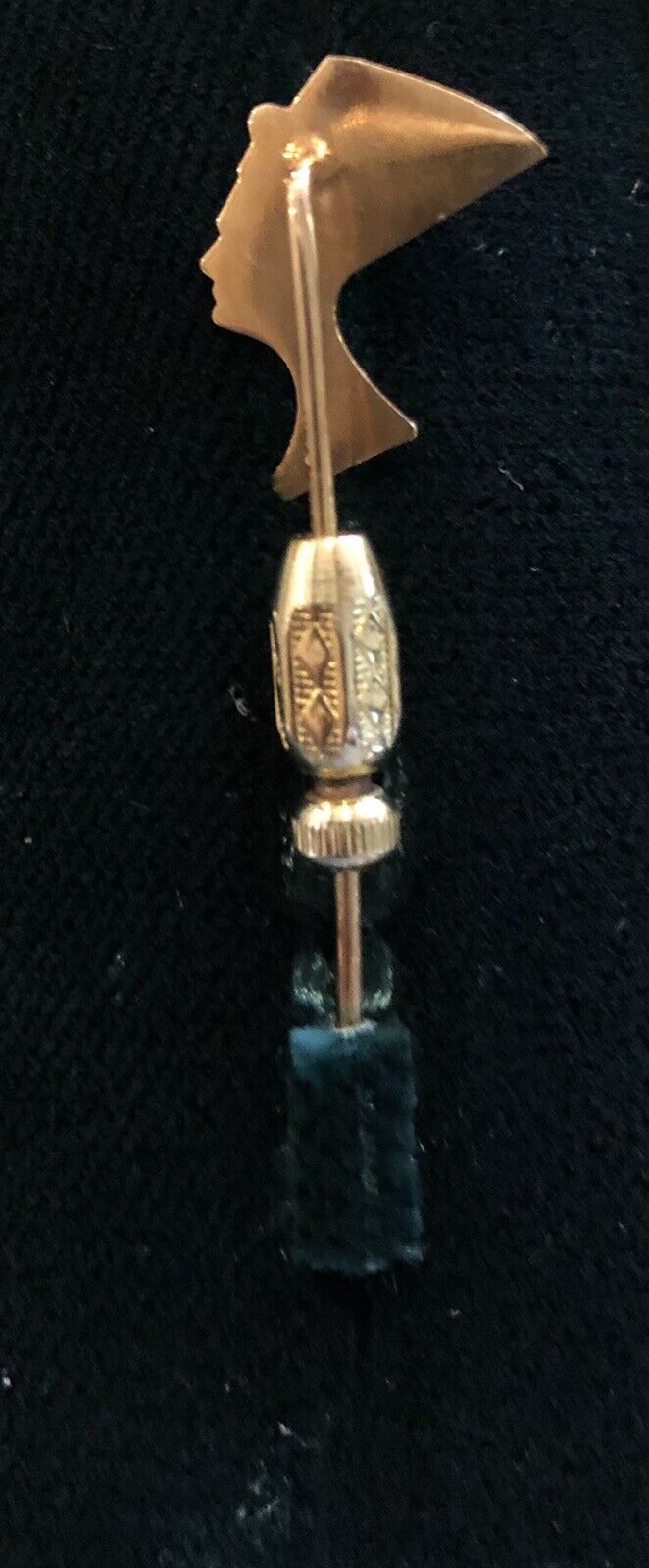 14k Yellow Gold Egyptian Queen Nefertiti Stick Pi… - image 6