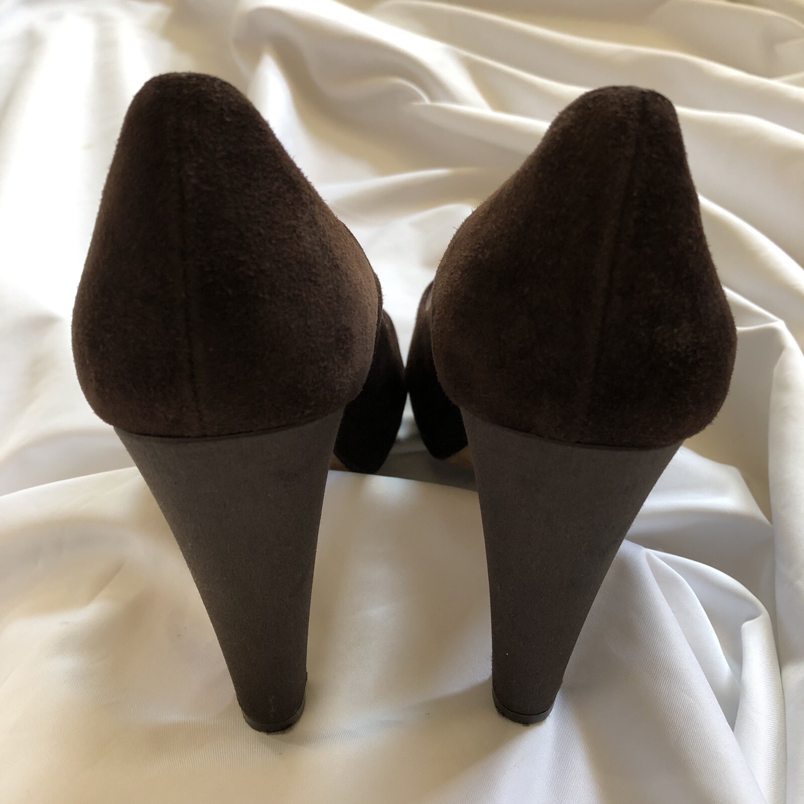 KATE SPADE New York Women Size 7.5B Brown Suede Peep Toe High Heel Pumps-Italy thumbnail 6