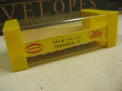Aurora Vintage HO 1963   1969 Original Chaparral 2F # 1410 Label, Yellow Cap Box