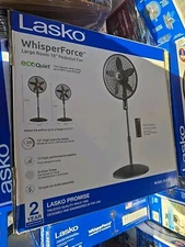 Lasko WhisperForce 18" Eco Quiet DC Pedestal Fan with Remote Control S18708