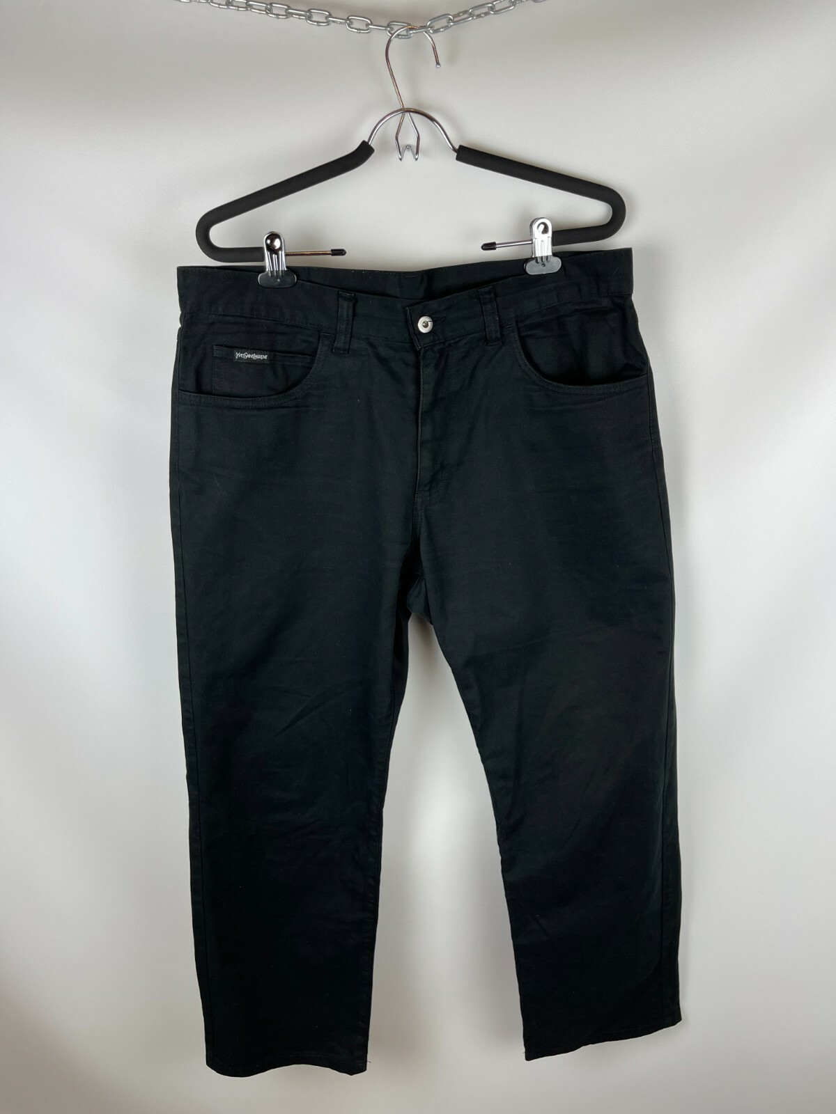 Pantaloni chino Yves saint Laurent nuovi di zecca nero logo su tasca