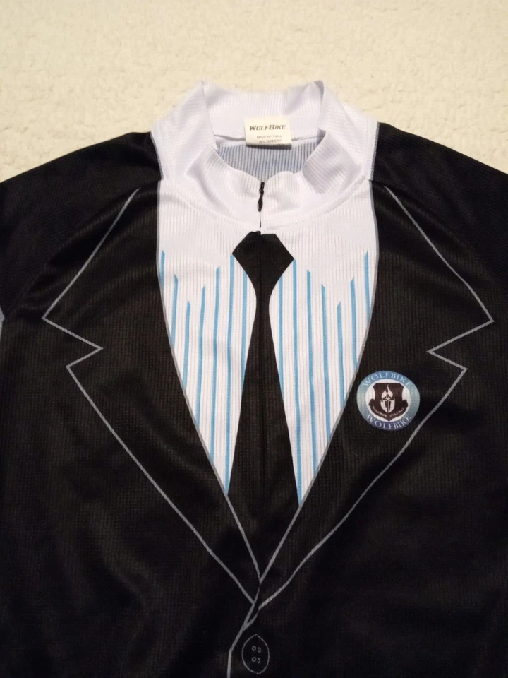 Men's WOLFBIKE short sleeve 3/4 zip cycling jersey suit style size Small - NICE - Image 3 of 4