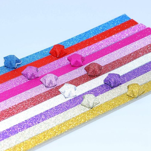Craft Glitter Folding Paper Lucky Wish Star Cute Origami Paper Scrapbooking - Picture 8 of 14