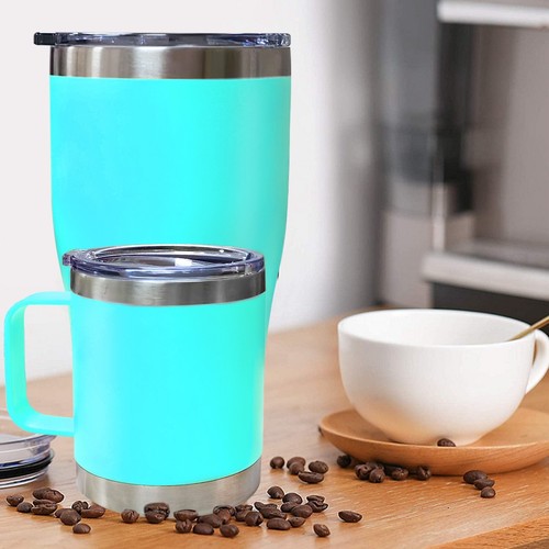 Kaffeetasse mit Griffdeckel Reisetasse Edelstahl Isoliertasse 20 & 12oz - Bild 2 von 43