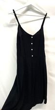 Gap Black Fit and Flare A Line Dress Smocked Back NEW SZ M