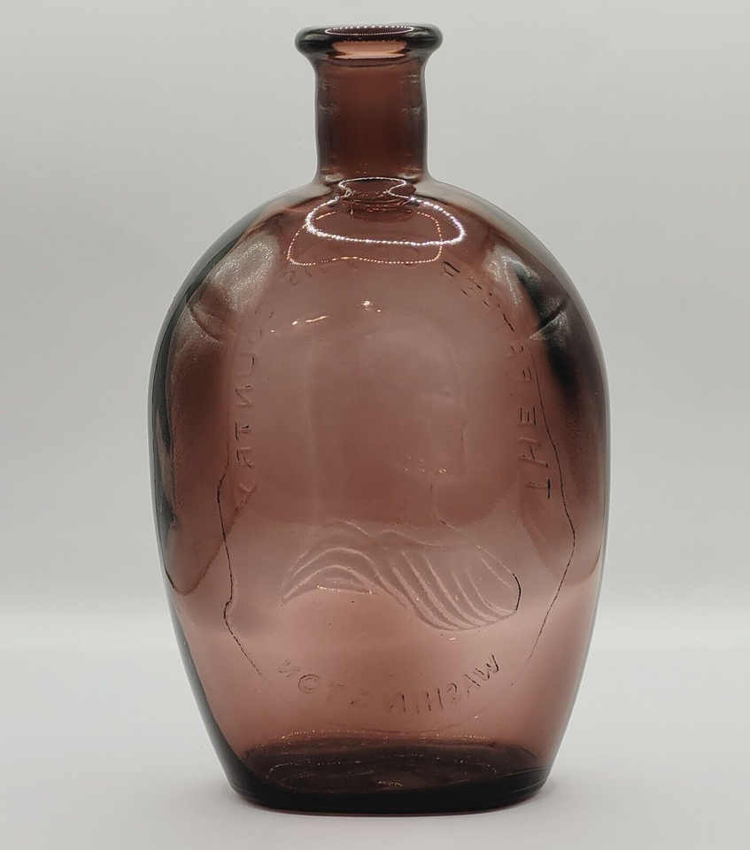 Washington Father of Our Country Amethyst Glass Bottle Jug
