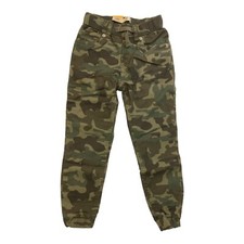 Levi's Youth Boy Jogger Size 12 Elastic Cuff Stretch Pockets Green Camo Slim Fit
