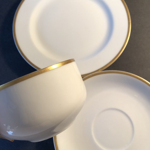 Theodore Haviland Limoges set of 3 pcs White With Gold Trim Cup Saucer & Plate - Picture 5 of 11