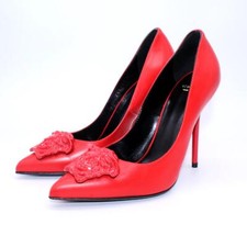 VERSACE Women's Red Leather Medusa Pumps Heels 35.5 EU/ 5.5 US $895