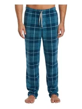 MSRP $46 Perry Ellis Portfolio Mens Fleece Plaid Sleep Pant Blue Size XL