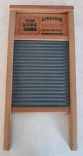Vintage THE ZINC KING - LINGERINE National Washboard Co. Wood Wash Board 703 USA