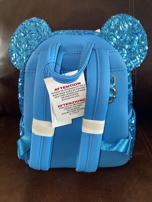 DISNEY CRUISE LINE TEAL SEQUINS EXCLUSIVE LOUNGEFLY BACKPACK  display picture 1