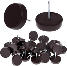 25PCS 3/4 Inch Nail On Furniture Glides Chair Leg Floor Protectors Brown Pads