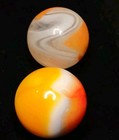 2x Pack UV All Red VITRO & Peltier Lot Glass Vintage Marbles NM .61"  — photo 1