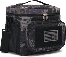 Tactical Lunch Bag Large Insulated Lunch Box Cooler Tote for Men Camo Black