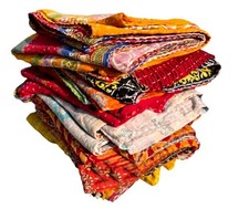 5 Pcs Mix Lot of Indian Tribal Kantha Quilts Vintage Cotton Bed Cover Throws
