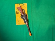 Marx 1950's Miniature Holster on Card With Saddle Rifle Diecast Cap Gun Toy