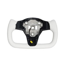Yoke Steering Wheel For Tesla Model 3 16-22 Model Y 20-24 With Heated White Us Yoke Steering Wheel For Tesla Model 3 16-22 Model Y 20-24 With Heated White Us