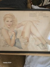 Vintage  Vargas Pic  Framed 12 by 15   V Mail for  a Soldier