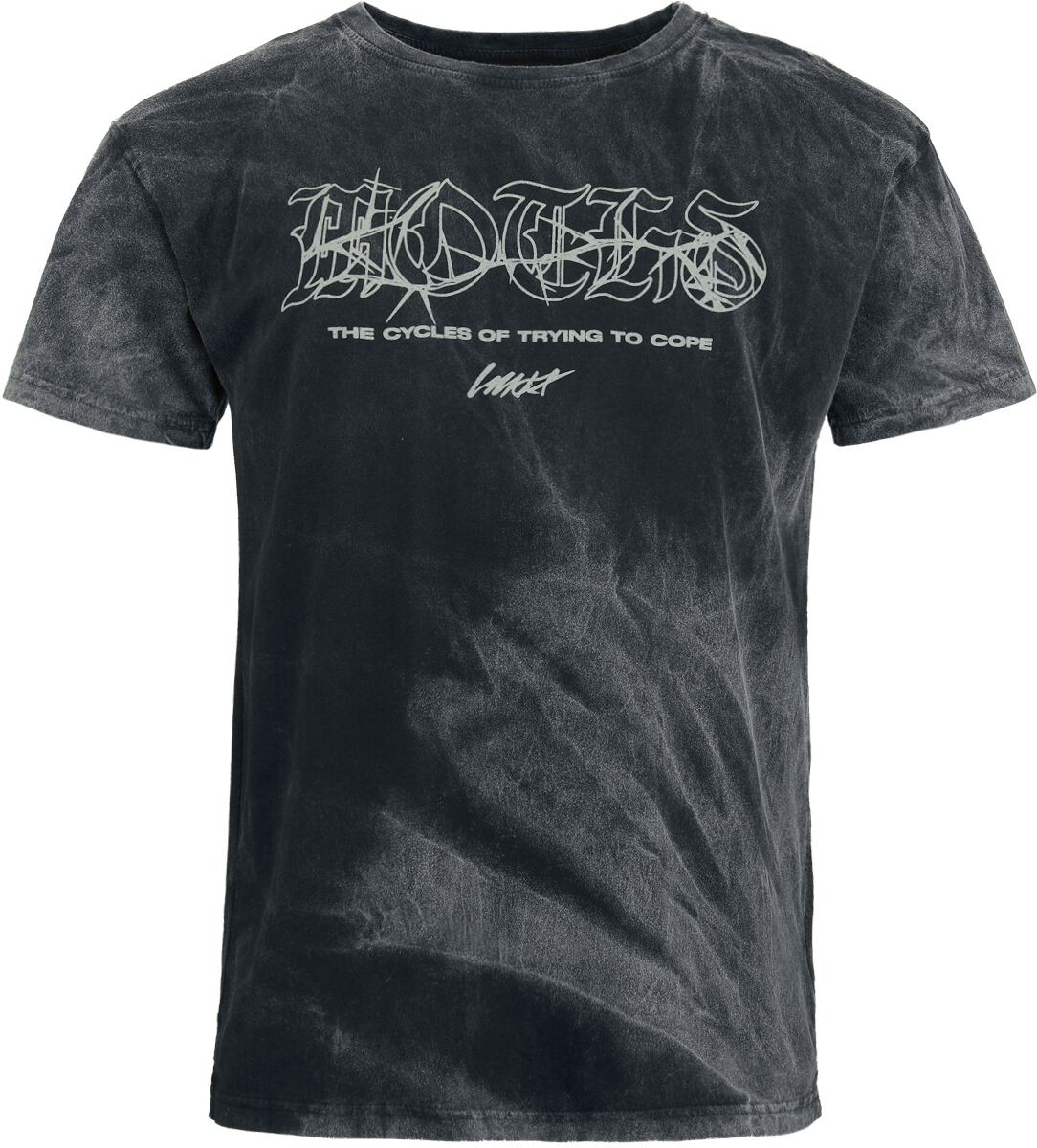 Как мотыльки на пламя, футболка Herren Overgrown Man charcoal Band-Товар, Группы