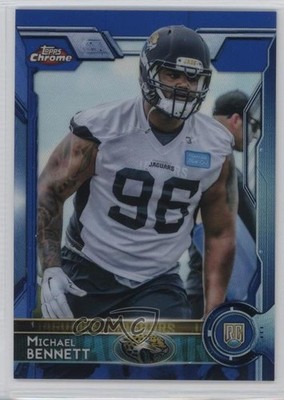 2015 Topps Chrome Rookies Blue Refractor /199 Michael Bennett #112 Rookie RC 0d4