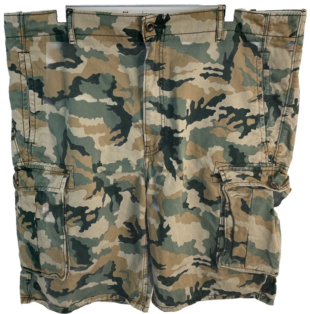 Levis Cargo Shorts Mens 42 Woodland Camo 11" Inseam Army Outdoors