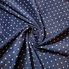 Navy Pea Polka Corduroy Baby Needle Cord Fabric 58" Dress Craft Costume Material