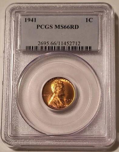 1941 Lincoln Wheat Cent MS66 RED PCGS