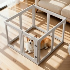 Plastic Clear Dog Playpen Indoor 8Pcs Lightweight Durable Safety Jatindear Easy