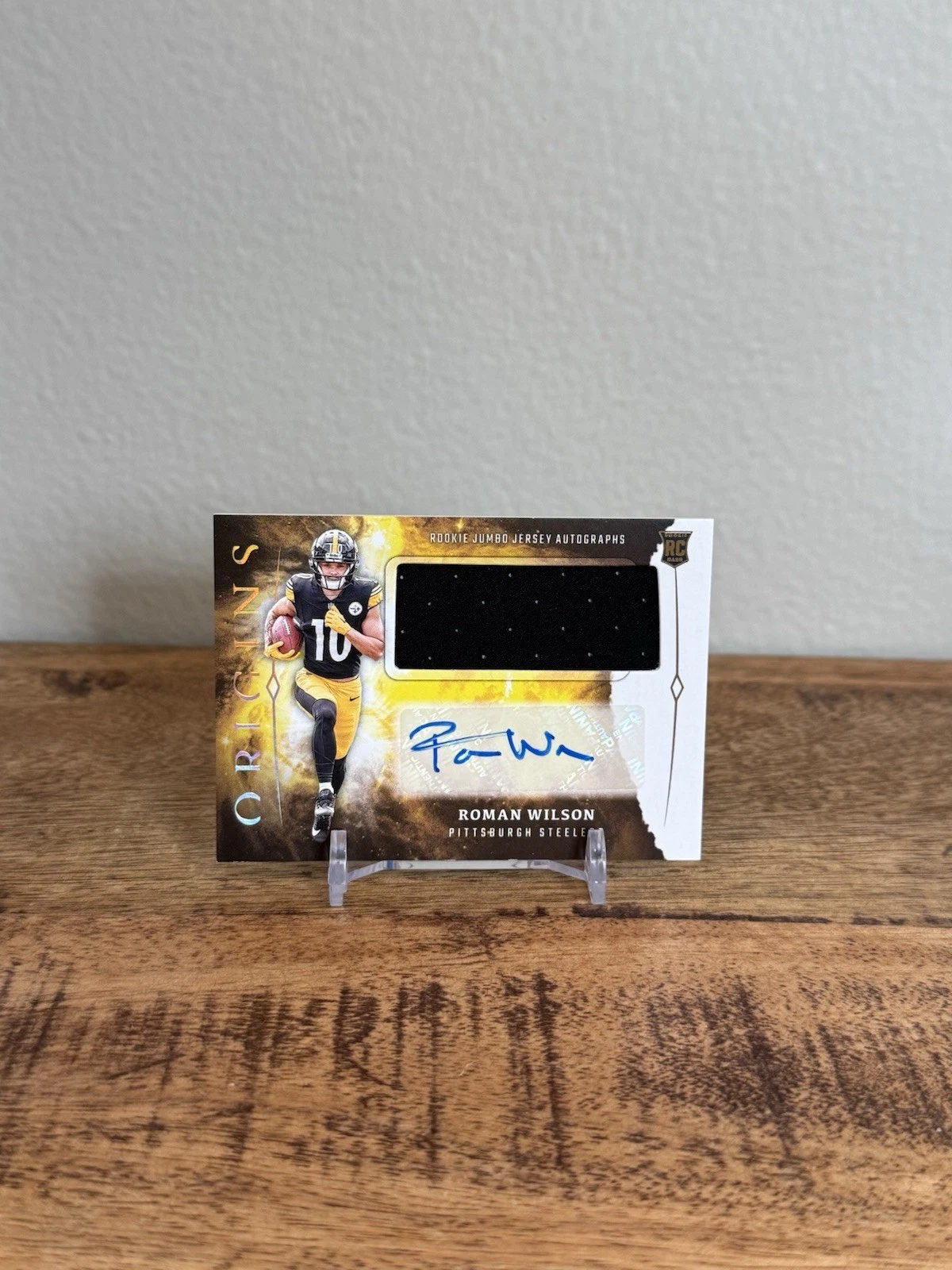 Roman Wilson Panini Origins Rookie Jumbo Jersey Autographs #RJARWI Orange Patch