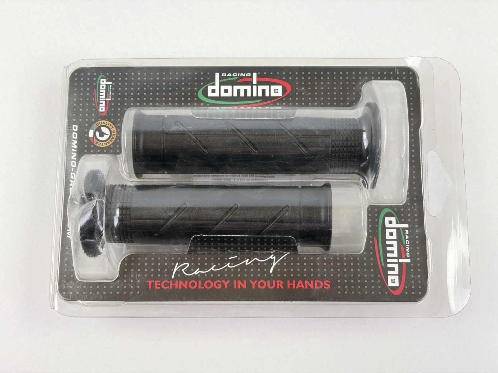 Domino 0630-2061 Honda Replica Black Motorcycle Grips Pair Made in Italy