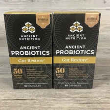 2 Ancient Nutrition Probiotics Gut Restore 50 Billion CFU 90ct SHIPS FAST
