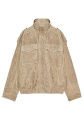 Women Brown Suede Short Jacket Lapel Zipper Casual Spring Coat