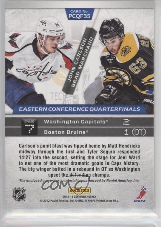 2012 Certified Dual Jerseys /250 John Carlson Brad Marchand Ben Maxwell #PCQF35 - Image 2 of 2