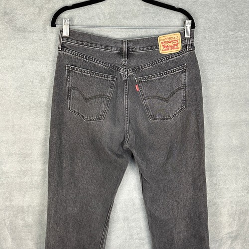 Jeans Levis para mujer 30 negros bajos profesionales rectos años 90 holgados bolsillos relajados denim - Imagen 4 de 13