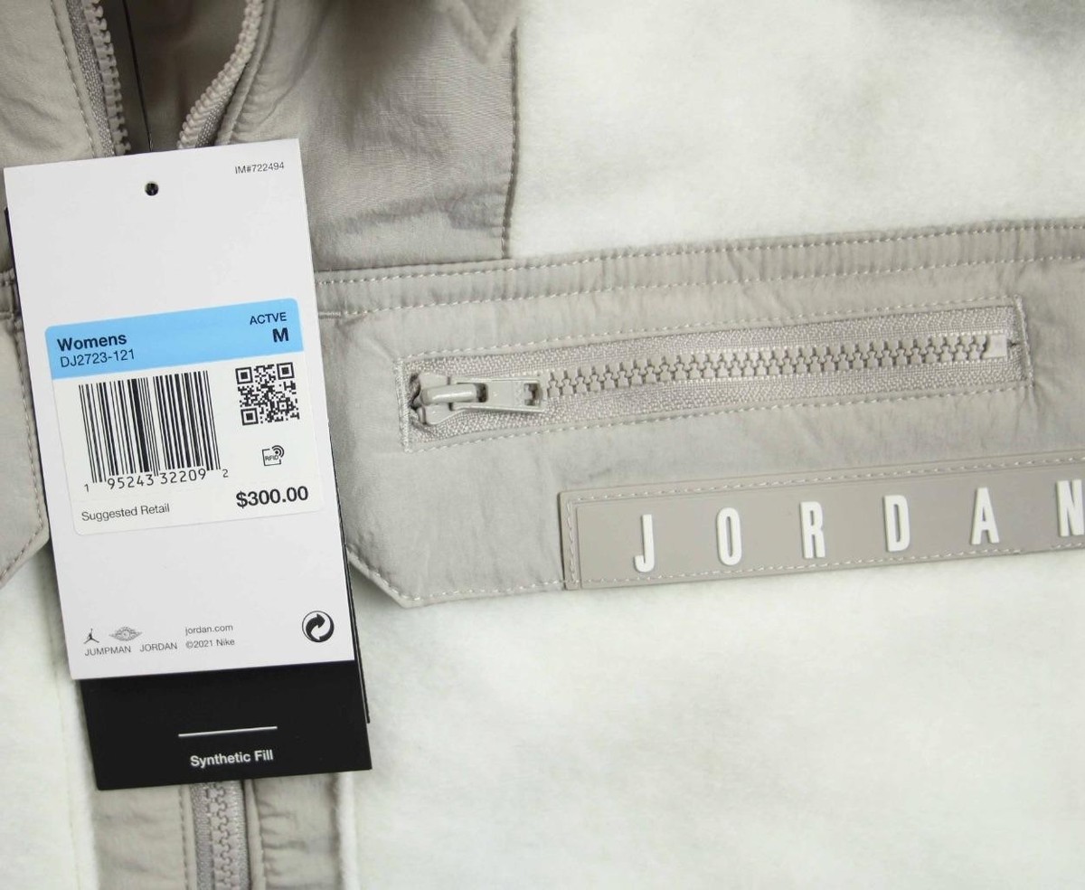Nike Jordan Cozy Girl Womens Jacket M Mid Length Full Zip Coat