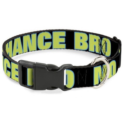 Plastic Clip Collar NO CHANCE BRO Black/Turquoise/Green NARROW-Mediu (US IMPORT)