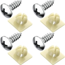 Stainless Steel License Plate Screws - Rustproof with Nylon Inserts for Front