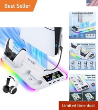 PS5/Slim Cooling Charging Station with RGB Lights and Dual Controller Charger
